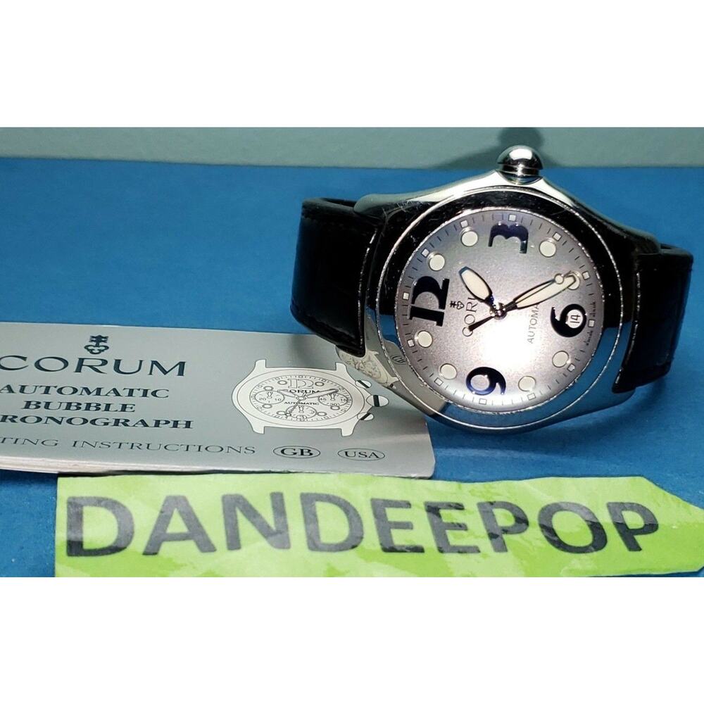 Corum Bubble Steel Automatic Watch Leather Men's Jewelry 82.150.20 Swiss WR